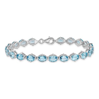 Sterling Silver Swiss Blue Topaz Bracelet – view 4
