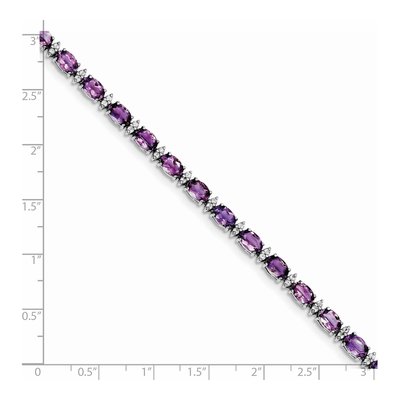 Sterling Silver Amethyst & White Topaz Bracelet – view 3