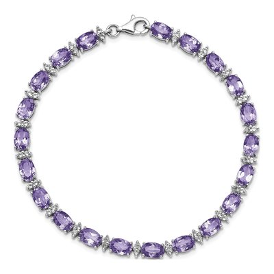 Sterling Silver Amethyst & White Topaz Bracelet – view 5