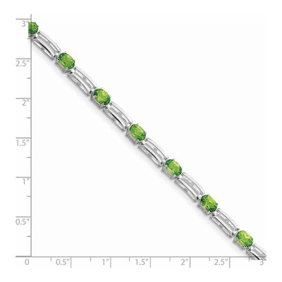 Sterling Silver Peridot & Diamond Bracelet – view 3