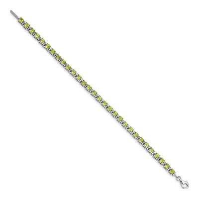 Sterling Silver Peridot & Diamond Bracelet – view 2
