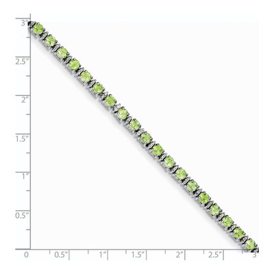 Sterling Silver Peridot & Diamond Bracelet – view 4