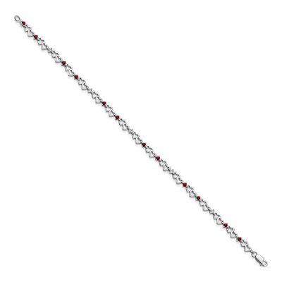 Sterling Silver Garnet & Diamond Bracelet – view 2