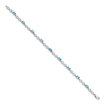 Sterling Silver Swiss Blue Topaz Bracelet – view 2