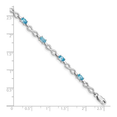 Sterling Silver Swiss Blue Topaz Bracelet – view 3