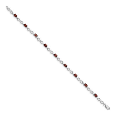 Sterling Silver Garnet Bracelet – view 3