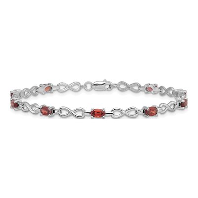 Sterling Silver Garnet Bracelet – view 4