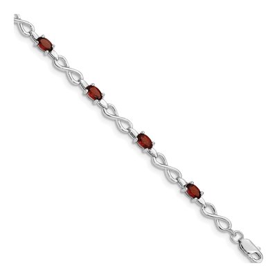 Sterling Silver Garnet Bracelet