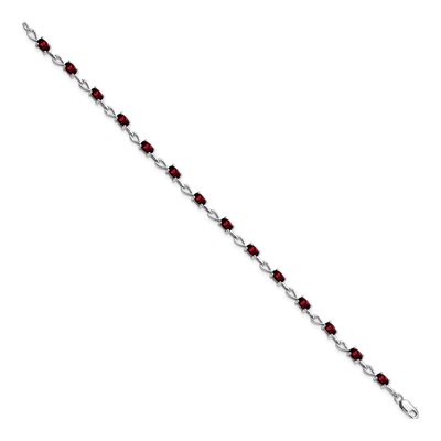 Sterling Silver Garnet Bracelet – view 2