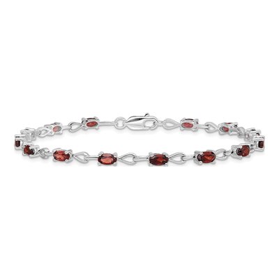 Sterling Silver Garnet Bracelet – view 4