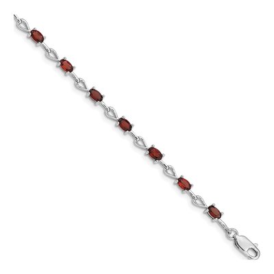 Sterling Silver Garnet Bracelet