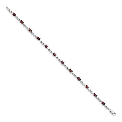 Sterling Silver Garnet Bracelet – view 2