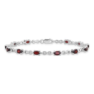 Sterling Silver Garnet Bracelet – view 3