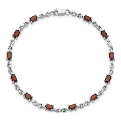 Sterling Silver Garnet Bracelet – view 5