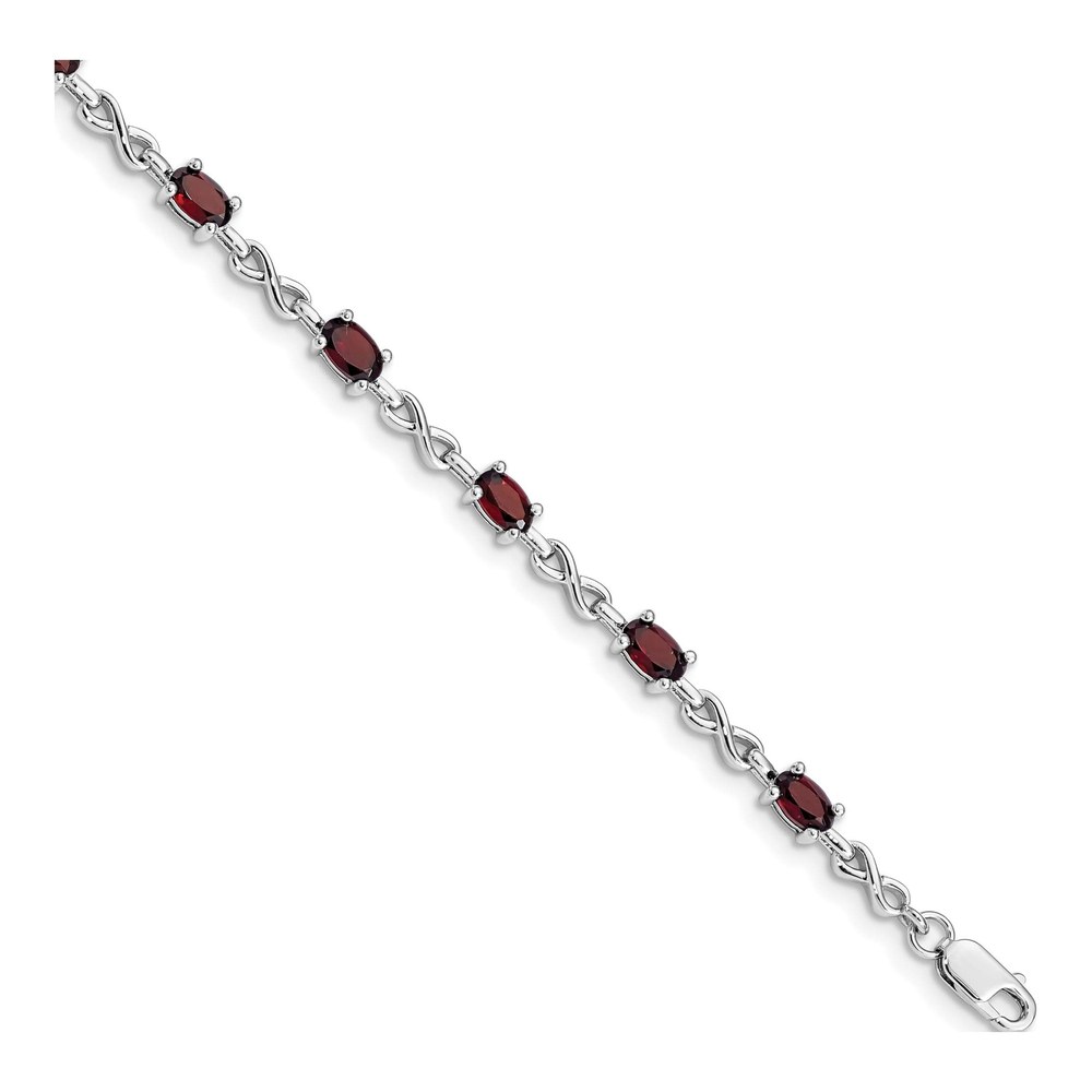 Sterling Silver Garnet Bracelet