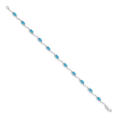 Sterling Silver Swiss Blue Topaz Bracelet – view 2