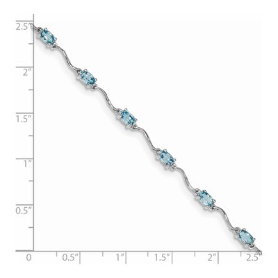 Sterling Silver Swiss Blue Topaz Bracelet – view 3