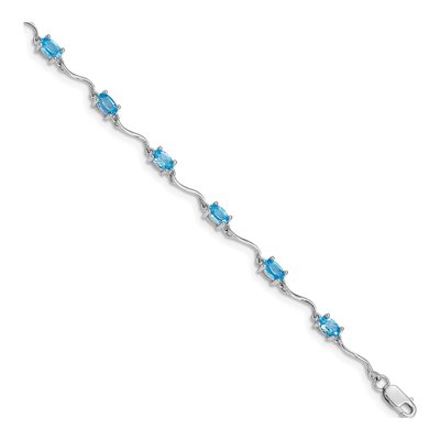 Sterling Silver Swiss Blue Topaz Bracelet