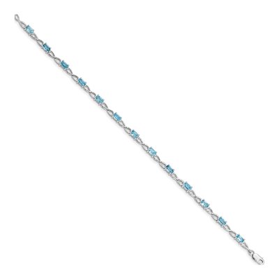Sterling Silver Swiss Blue Topaz Bracelet – view 2