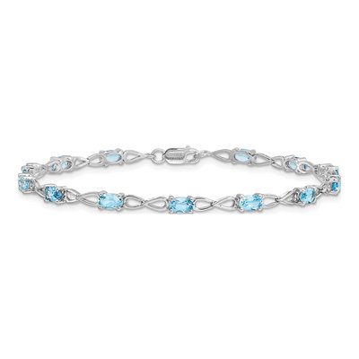 Sterling Silver Swiss Blue Topaz Bracelet – view 3
