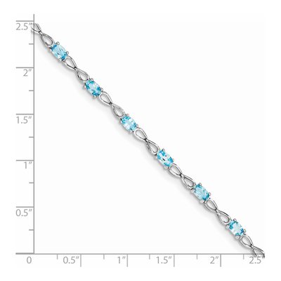 Sterling Silver Swiss Blue Topaz Bracelet – view 4