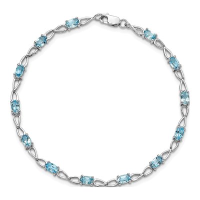 Sterling Silver Swiss Blue Topaz Bracelet – view 5
