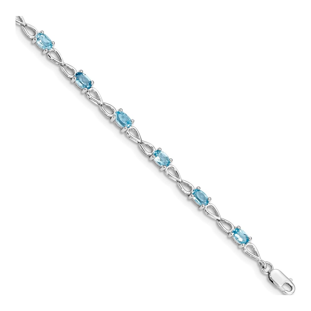 Sterling Silver Swiss Blue Topaz Bracelet