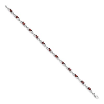 Sterling Silver Garnet Bracelet – view 2