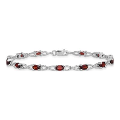 Sterling Silver Garnet Bracelet – view 3