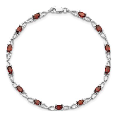 Sterling Silver Garnet Bracelet – view 5