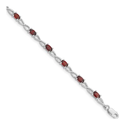 Sterling Silver Garnet Bracelet