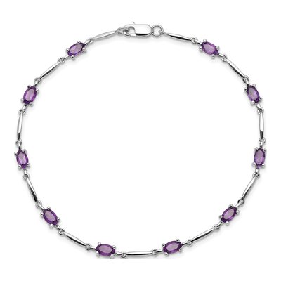 Sterling Silver Amethyst Bracelet – view 4