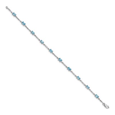 Sterling Silver Swiss Blue Topaz Bracelet – view 2