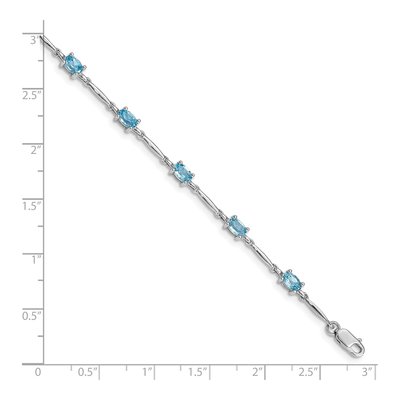 Sterling Silver Swiss Blue Topaz Bracelet – view 3