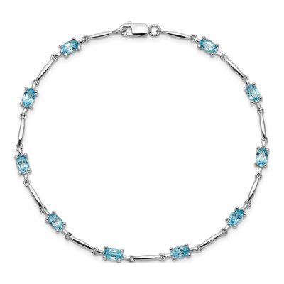 Sterling Silver Swiss Blue Topaz Bracelet – view 4