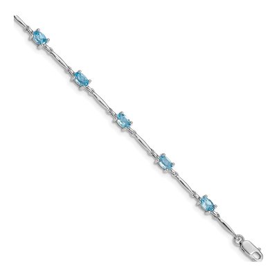 Sterling Silver Swiss Blue Topaz Bracelet