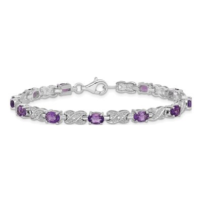 Sterling Silver Amethyst Bracelet – view 4