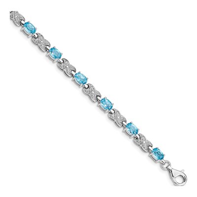 Sterling Silver Swiss Blue Topaz Bracelet
