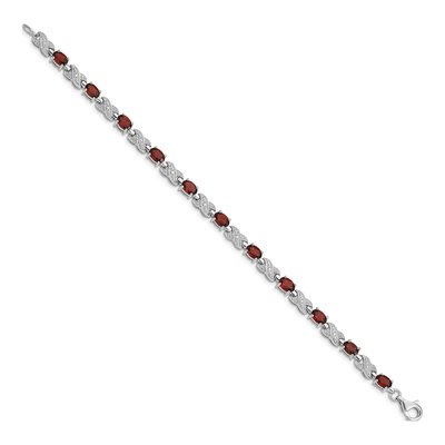 Sterling Silver Garnet Bracelet – view 2