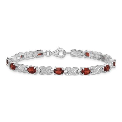 Sterling Silver Garnet Bracelet – view 4