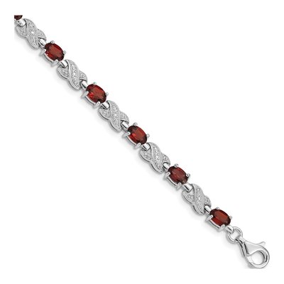 Sterling Silver Garnet Bracelet