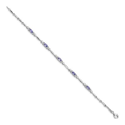 Sterling Silver Tanzanite & Diamond Bracelet – view 2