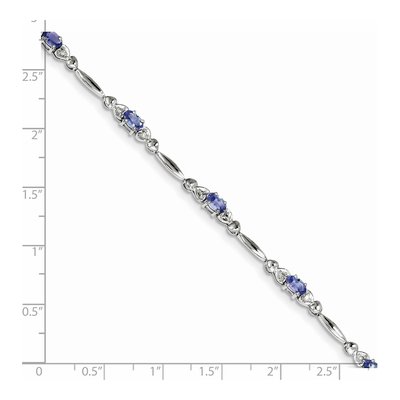 Sterling Silver Tanzanite & Diamond Bracelet – view 3