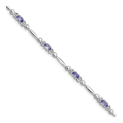Sterling Silver Tanzanite & Diamond Bracelet