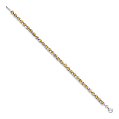 Sterling Silver Citrine & Diamond Bracelet – view 2