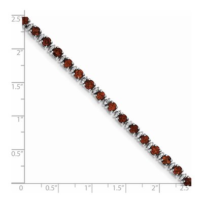 Sterling Silver Garnet & Diamond Bracelet – view 4
