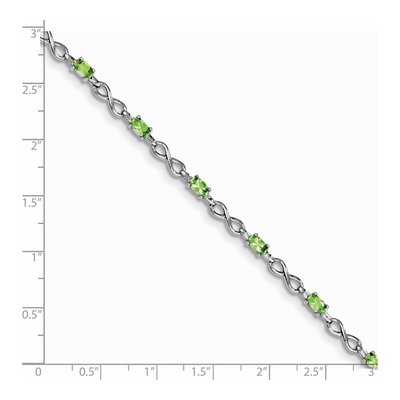 Sterling Silver Peridot & Diamond Bracelet – view 4