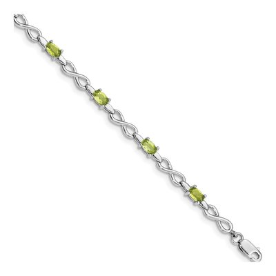 Sterling Silver Peridot & Diamond Bracelet