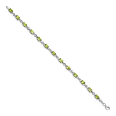 Sterling Silver Peridot & White Topaz Bracelet – view 2