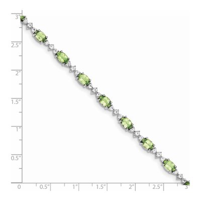 Sterling Silver Peridot & White Topaz Bracelet – view 4